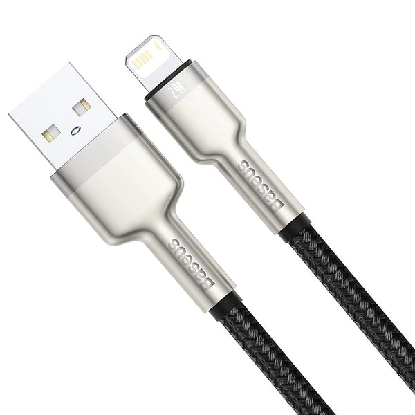 USB kábel pre Lightning Baseus Cafule, 2,4A, 0,25 m (čierny) – Obrázok 3