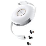 Magnetic USB cable Baseus Zinc 3in1 USB-C / Lightning / Micro 20W, 1m (white)