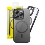 Baseus Glitter Magnetic Case for iPhone 14 Pro Max (Black) + tempered glass + cleaning kit