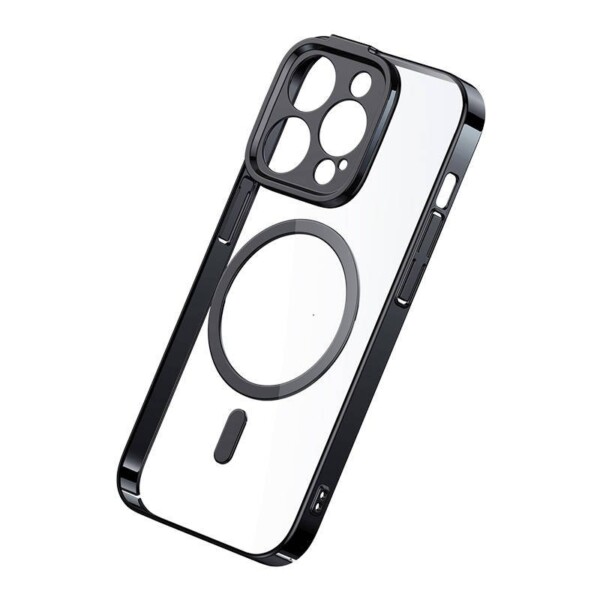 Baseus Glitter Magnetic Case for iPhone 14 Pro Max (Black) + tempered glass + cleaning kit navod
