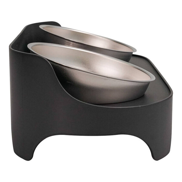 Bowls for dogs and cats Paw In Hand (Black) navod