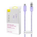 Rýchlonabíjací kábel Baseus USB-C na Lightning Explorer Series 1 m, 20 W (fialový)