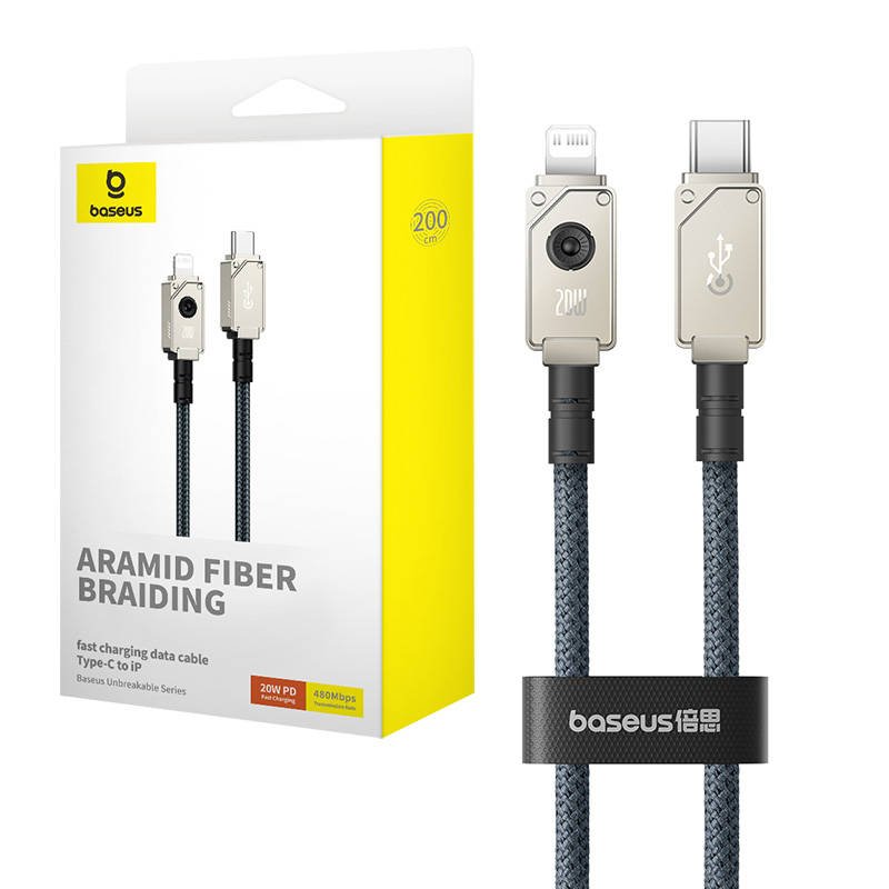 Fast Charging Cable Baseus USB-C to IP 20A 2M (blue)