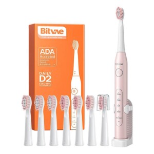 Sonic toothbrush with tips set and holder D2 (pink)