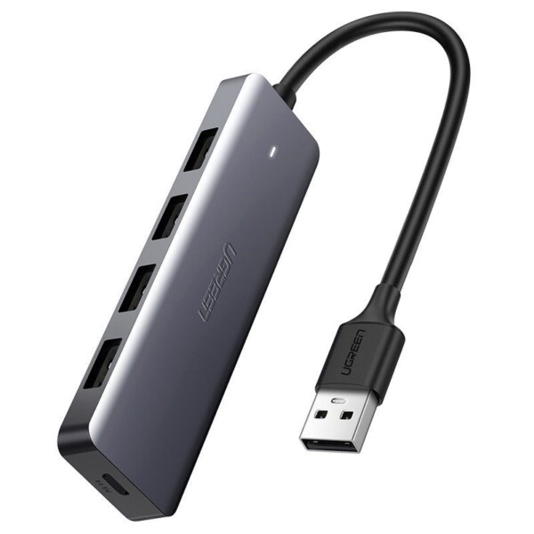 4-in-1 adaptér UGREEN USB Hub na 4x USB 3.0 USB-C - šedý