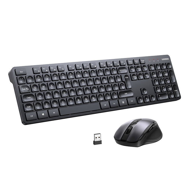 Ergonomic Mouse and Wireless Keyboard Combo UGREEN MK006 (Black) cena