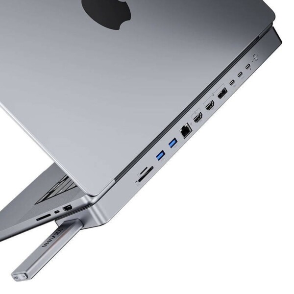 Dokovací stanice / rozbočovač USB-C pro MacBook Pro 13" / 14" INVZI MagHub 12v2 se zásobníkem SSD (šedá) cena