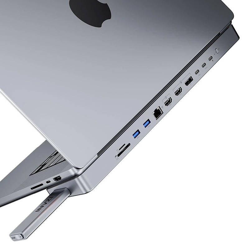 Dokovací stanice / rozbočovač USB-C pro MacBook Pro 16" INVZI MagHub 12in2 se zásobníkem SSD (šedá) cena