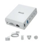 Dokovacia stanica / nástenná nabíjačka INVZI GanHub 100W, 9v1 (biela)