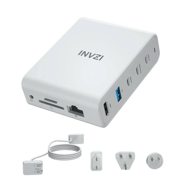 Dokovací stanice / síťová nabíječka INVZI GanHub 100W