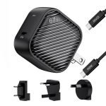 INVZI GanHub 1x USB-C nabíjačka, 67W, EU/UK/AU/US 1,5m USB-C kábel (čierna)