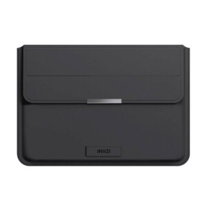 Kožené pouzdro / kryt INVZI s funkcí stojánku pro MacBook Pro/Air 15"/16" (černé)