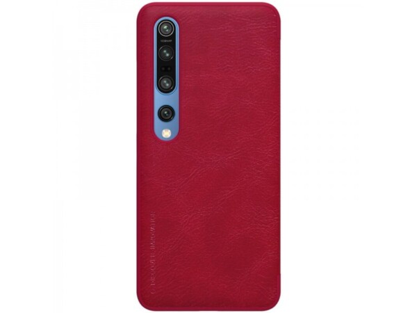 Nillkin koženkové flipové puzdro pre Xiaomi Mi 10 Pro Qin red
