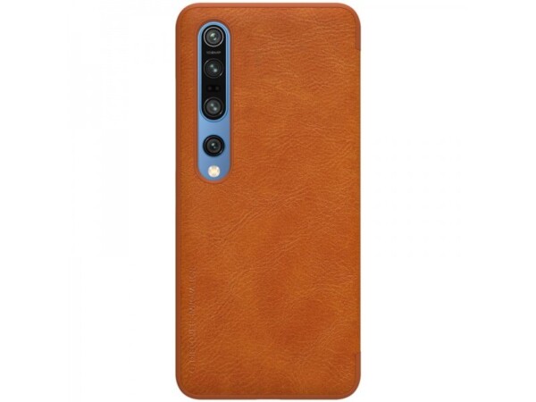 Nillkin koženkové flipové puzdro pre Xiaomi Mi 10 Pro Qin hnedé