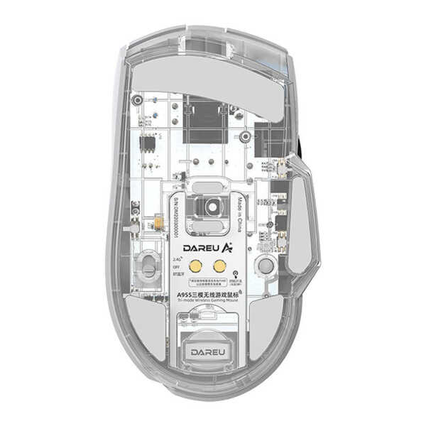 Bezdrátová herní myš + nabíjecí dok Dareu A955 RGB 400-12000 DPI (bílá) distributor