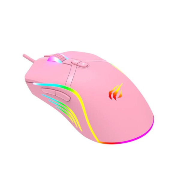 Herní myš Havit MS1026 RGB 1000-6400 DPI (růžová) cena