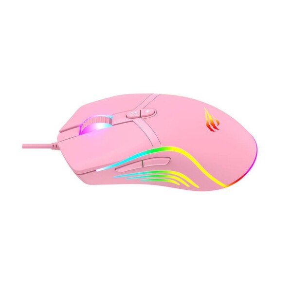 Herní myš Havit MS1026 RGB 1000-6400 DPI (růžová) navod