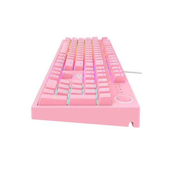 Mechanická herní klávesnice Havit KB871L RGB (růžová) distributor