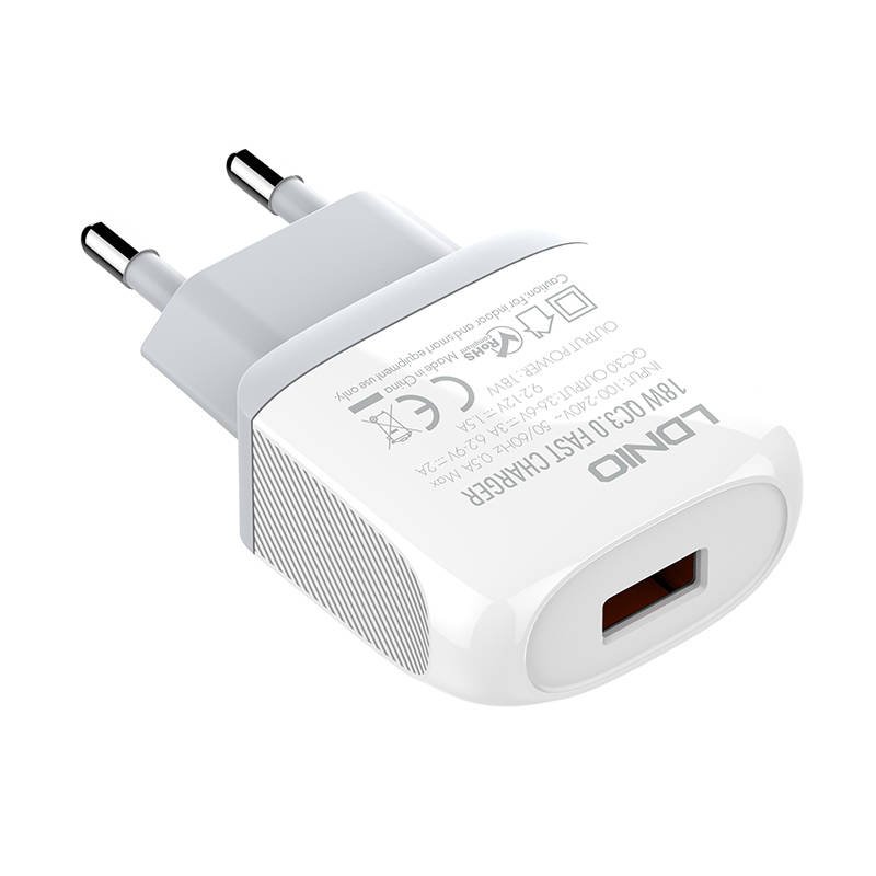 Nástěnná nabíječka LDNIO A1307Q 18W + kabel USB-C distributor