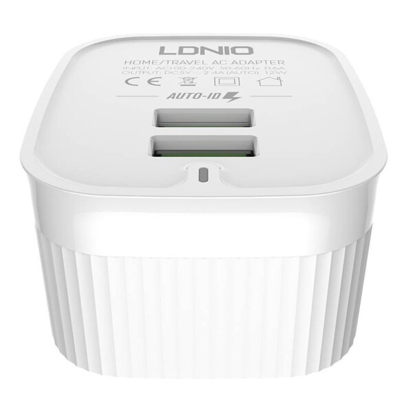 Nástěnná nabíječka LDNIO A201 2USB + kabel Lightning distributor