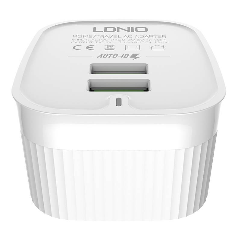 Nástěnná nabíječka LDNIO A201 2USB + kabel Lightning distributor