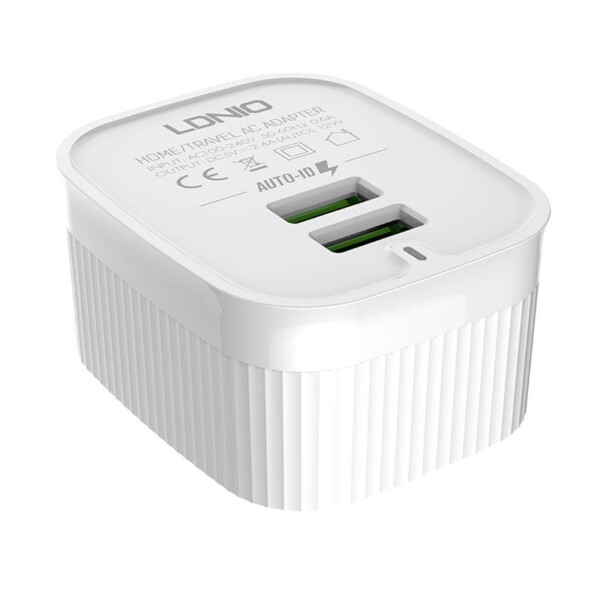 Nástěnná nabíječka LDNIO A201 2USB + kabel USB-C navod