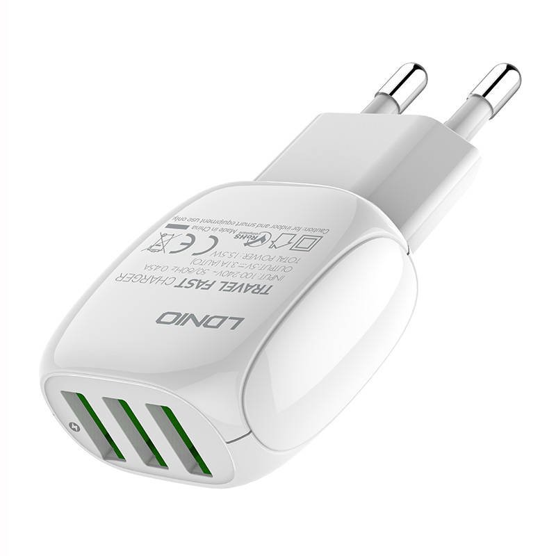 Nástěnná nabíječka LDNIO A3315 3USB + kabel USB-C cena
