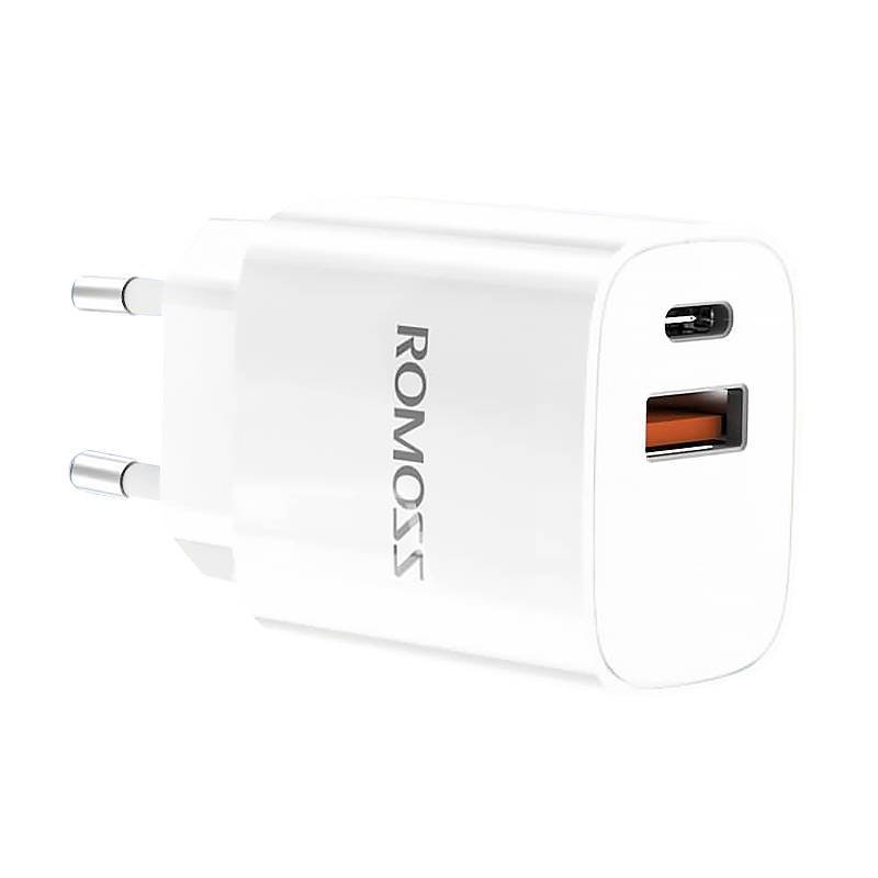 Nástěnná nabíječka Romoss AC20T USB + USB-C 20W (bílá)