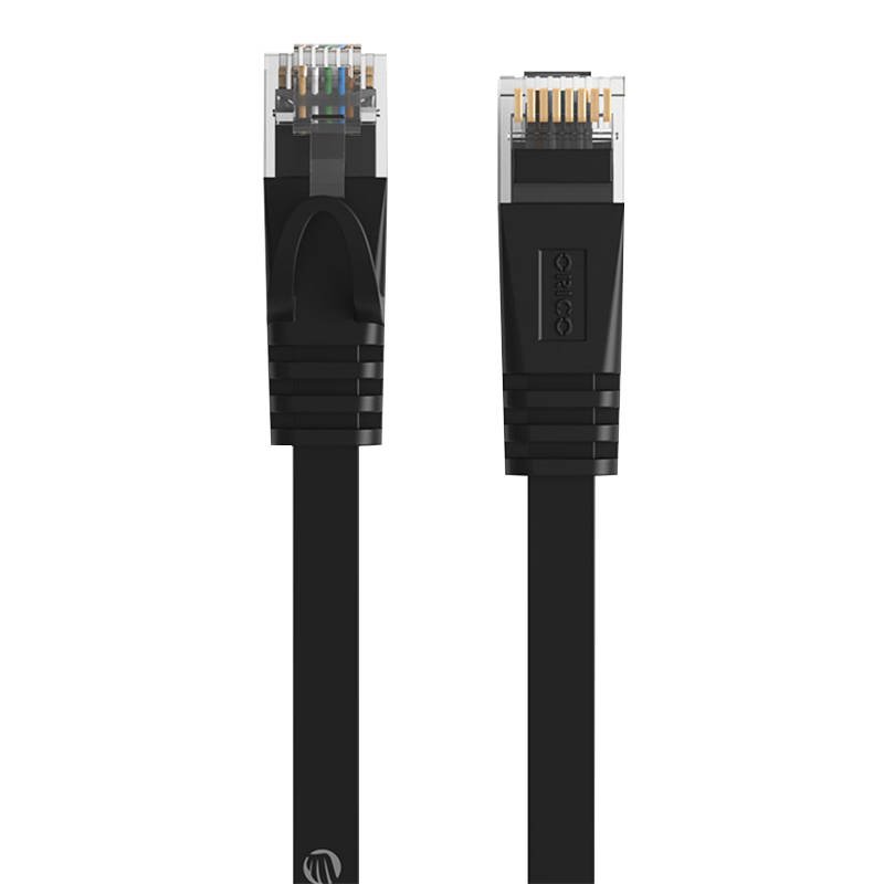Orico RJ45 Cat.6 plochý síťový kabel Ethernet 10 m (černý)