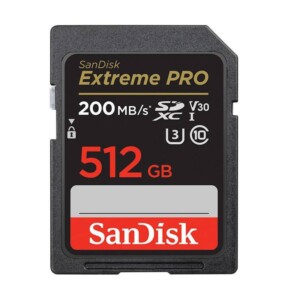 Paměťová karta SANDISK EXTREME PRO SDXC 512GB 200/140 MB/s UHS-I U3 (SDSDXXD-512G-GN4IN)