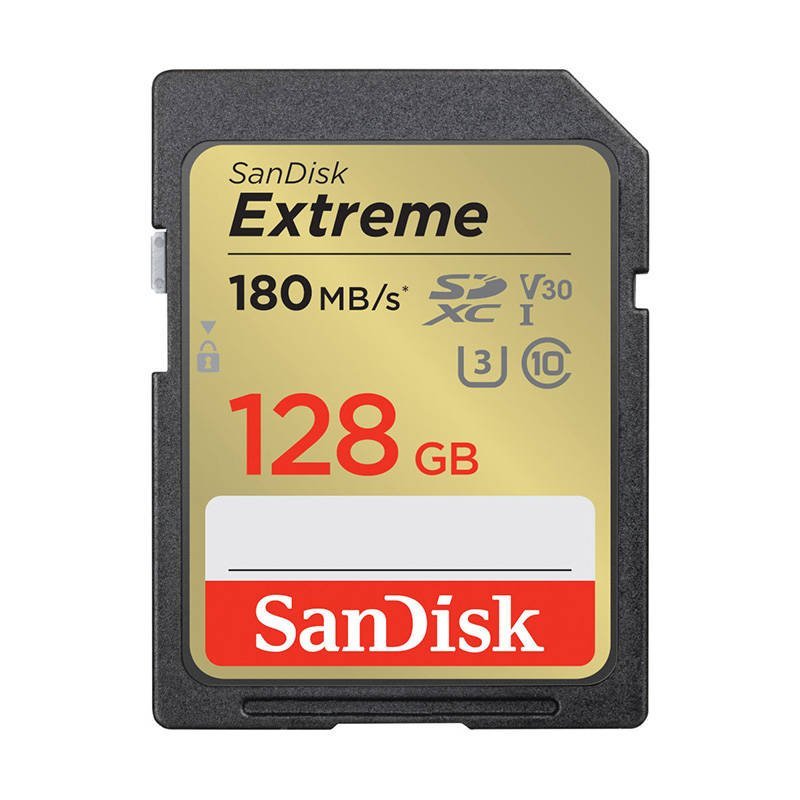 Paměťová karta SANDISK EXTREME SDXC 128 GB 180/90 MB/s UHS-I U3 (SDSDXVA-128G-GNCIN)