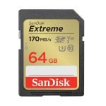 Memory card SANDISK EXTREME SDXC 64GB 170/80 MB/s UHS-I U3 (SDSDXV2-064G-GNCIN)