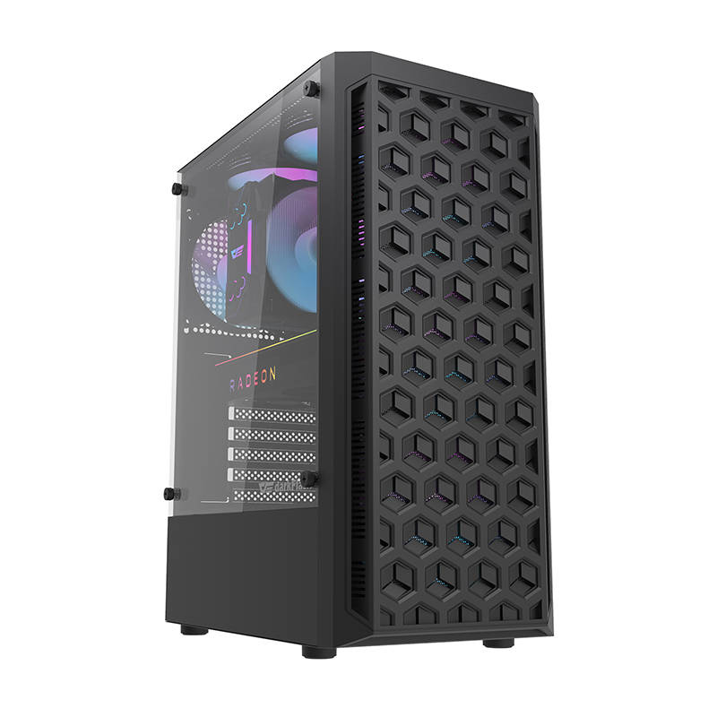Počítačová skříň Darkflash DK300 ATX se 4 ventilátory (černá)