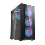 Počítačová skriňa Darkflash DK352 Plus so 4 ventilátormi (čierna)