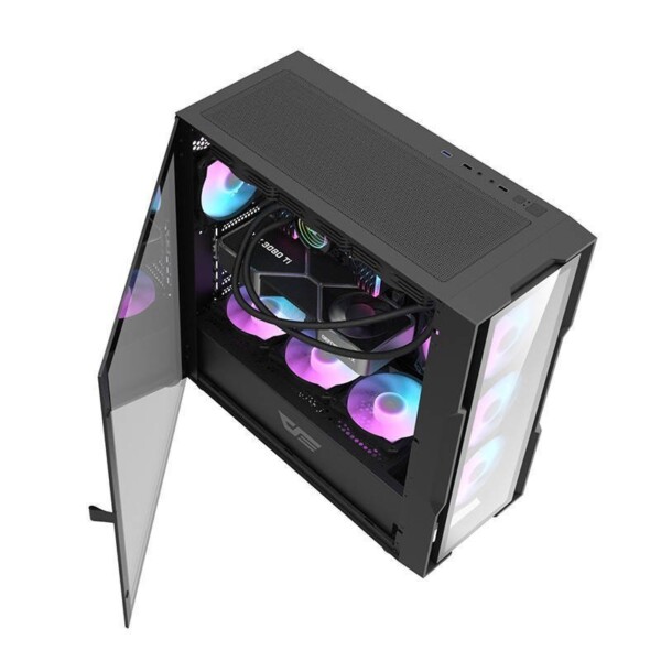 Skleněná počítačová skříň Darkflash DK431 + 4 ventilátory (černá) cena