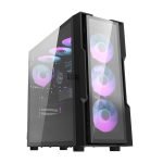 Sklenená počítačová skriňa Darkflash DK431 4 ventilátory (čierna)