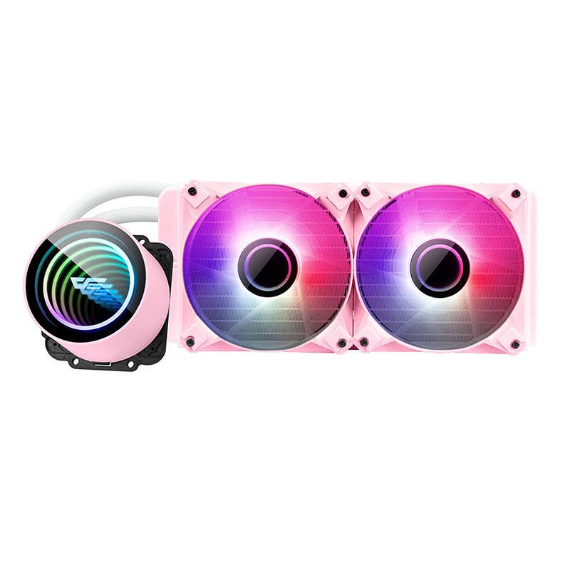 Vodní chlazení PC Darkflash DX240 V2 RGB 2x 120x120 (růžová)