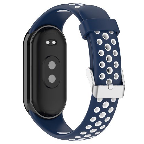 Silikónový dierkovaný remienok pre Xiaomi Smart Band 8 - Modrobiely – Obrázok 2