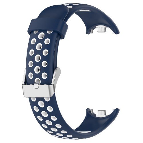 Silikónový dierkovaný remienok pre Xiaomi Smart Band 8 - Modrobiely – Obrázok 3