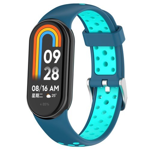 Silikónový dierkovaný remienok pre Xiaomi Smart Band 8 - Modromodrý