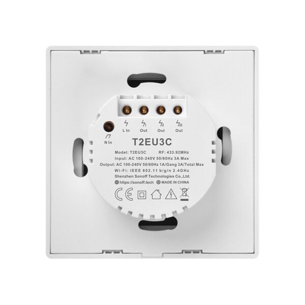 Dotykowy włącznik światła WiFi + RF 433 Sonoff T2 EU TX (3-kanałowy) distributor