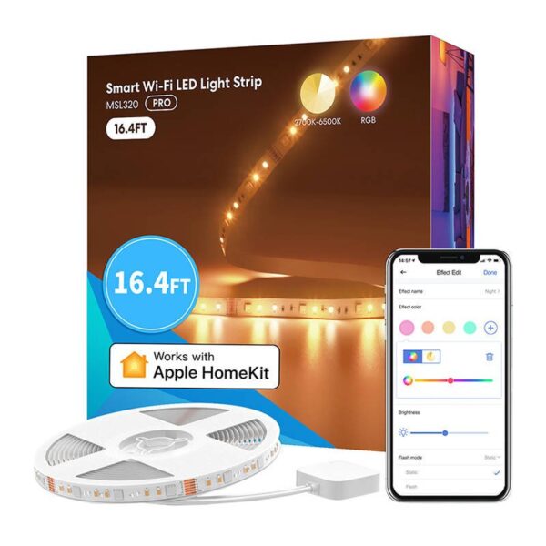 Inteligentna taśma LED RGBWW Wi-Fi 5 metrów Meross MSL320 (Homekit) cena