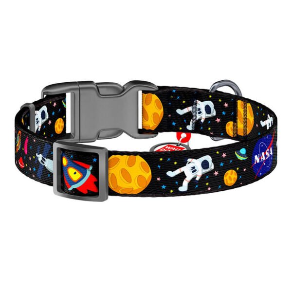 Nylon dog collar with QR code Waudog "NASA" size L cena