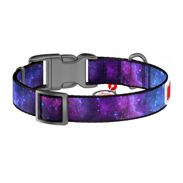 Nylon dog collar with QR code Waudog "NASA21"