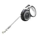 Automatické vodítko pre psov s LED svetlom a vreckami na odpadky Dogness (sivé)