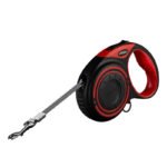 Automatické vodítko pre psov s LED svetlom a vreckami na odpadky Dogness (červené)