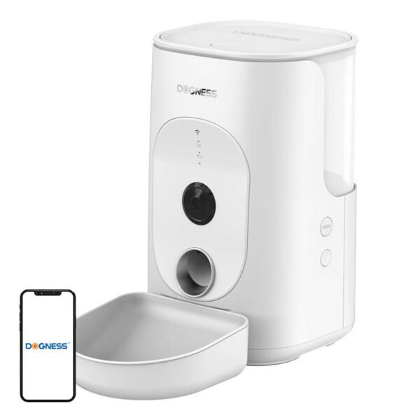 Automatic pet feeder with Camera Dogness F15 4L with melanine bowl (white)