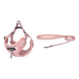 Cat set Dogness harness and leash (Calamus Pink)