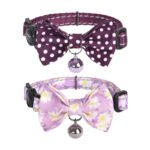 Súprava obojkov Dogness pre mačky 2 ks (Calamus Purple/Polka Dot Purple)