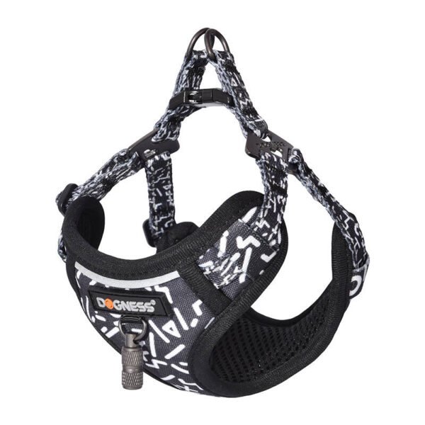 Dog set Dogness harness and leash (Black and white) cena